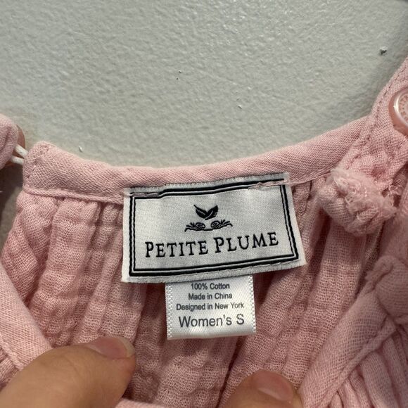 Petite Plume Celeste Nightdress 100% Cotton Pink Tiered Sleeveless Women Small - Picture 6 of 11